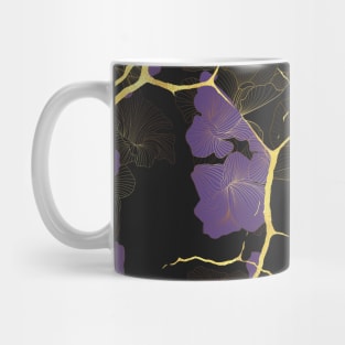 Irises. Japanese Kintsugi Pattern Mug